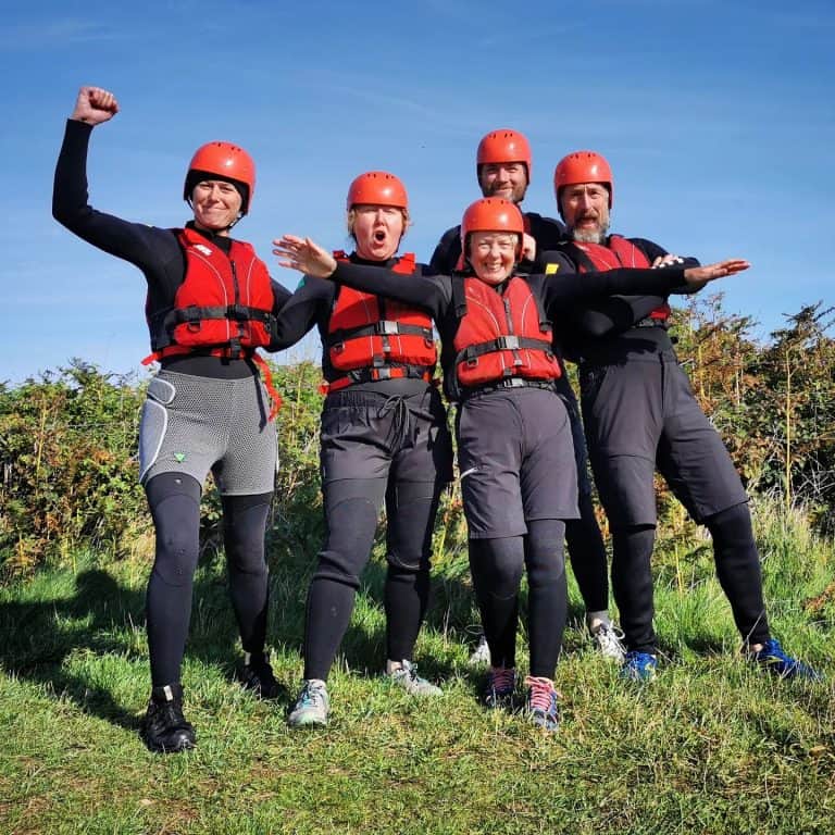 Guided coasteering group Pembrokeshire safety